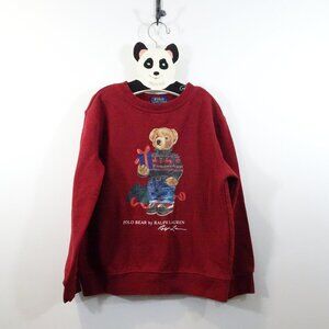 Polo Ralph Lauren Preppy Teddy Bear Sweatshirt Youth Size 6 Christmas Gifts